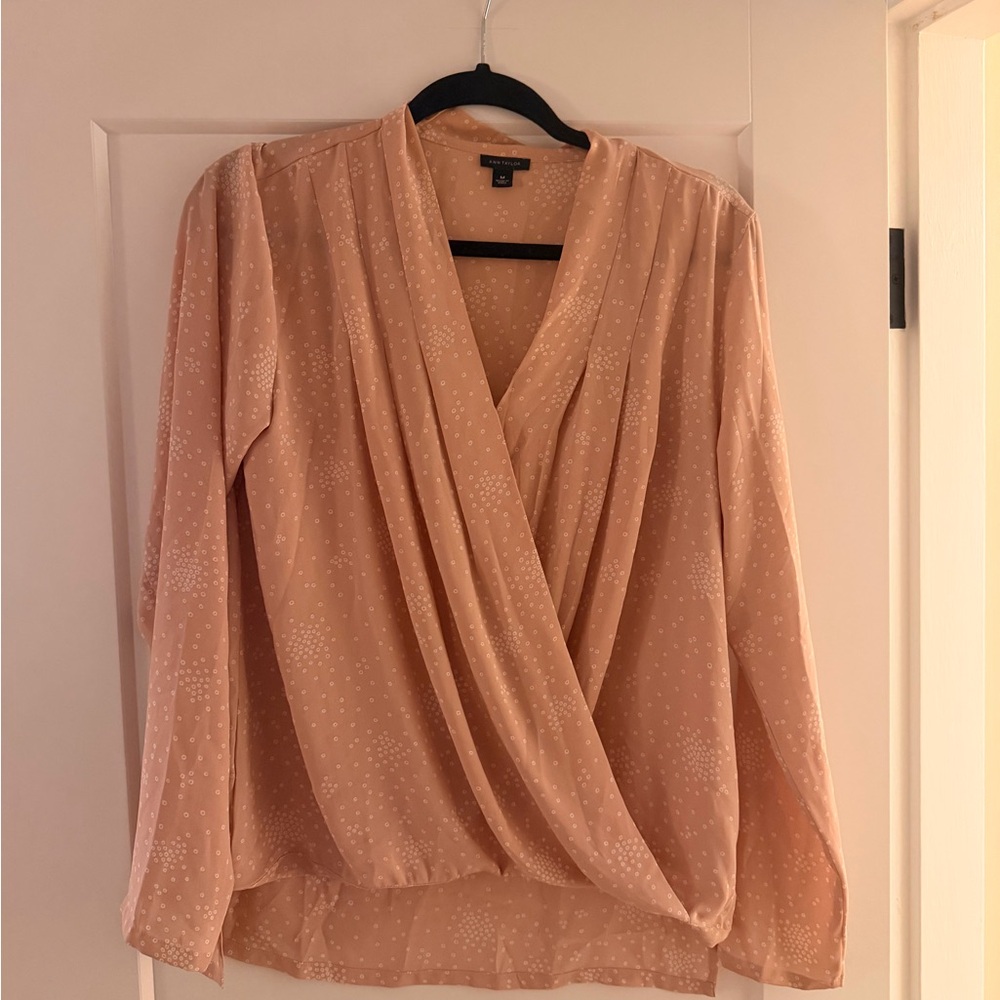 Ann Taylor Soft Peach Blouse size M